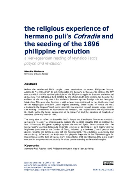 Hermano Puli's Cofradia and the Seeding of the 1896 .